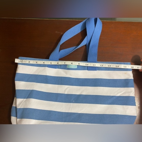 Dolce & Gabbana Light Blue Striped Canvas Lined Tote Bag - Picture 10 of 12
